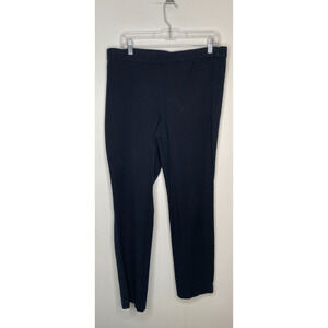 J.Jill Womens Navy Cotton Blend Straight Leg Pants Side Zip Stretch Size 14 Tall